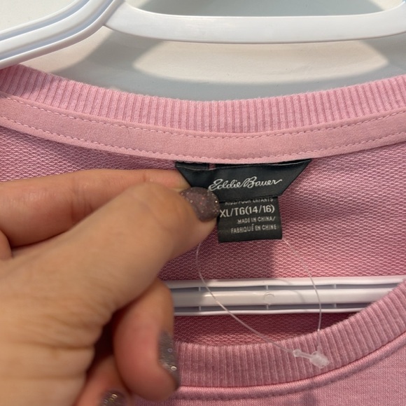 🏴 Eddie Bauer Pink Asymmetrical Long Sleeve shirt size XL girls 14-16 - Picture 5 of 9